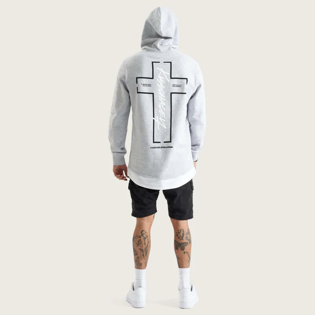 Trevor Hooded Layered Dual Curved Sweater
