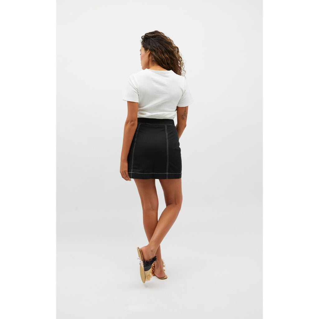 Joice Exposed Zip Mini Skirt