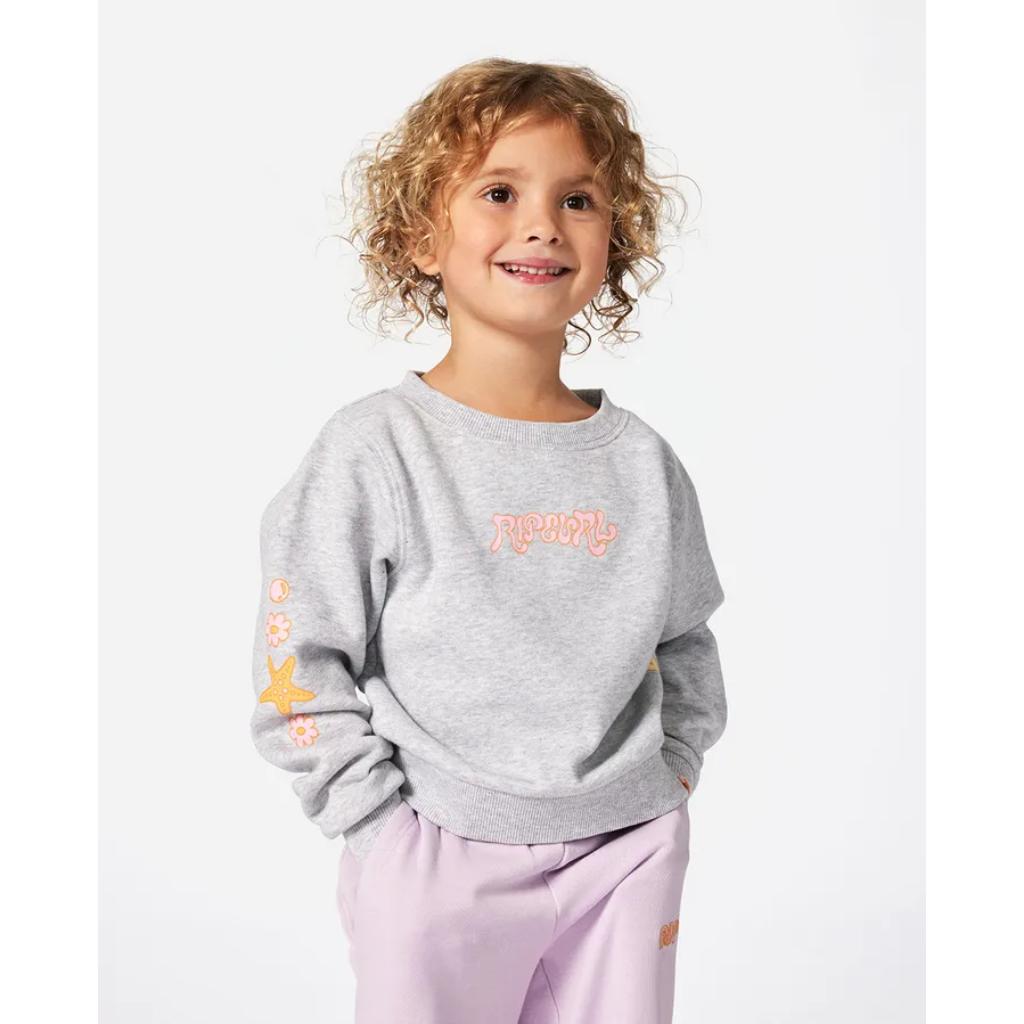 Girls Rainbow Tide Print Crew