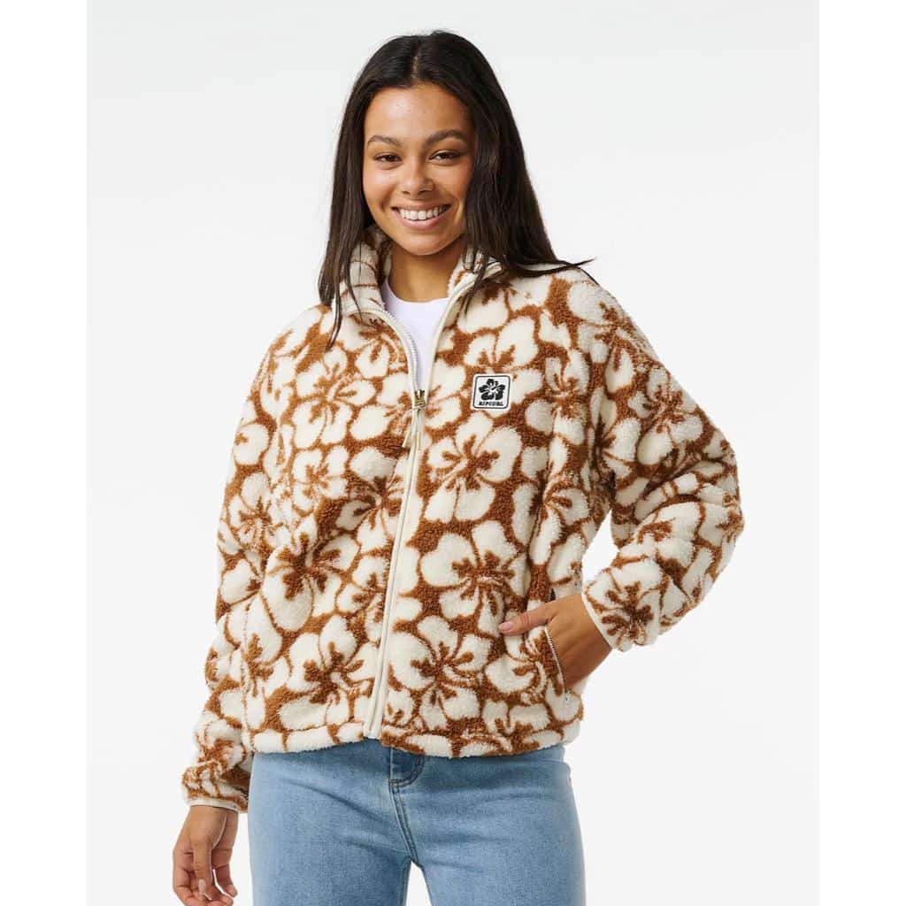 Hibiscus Heat Polar Fleece Zip Thru