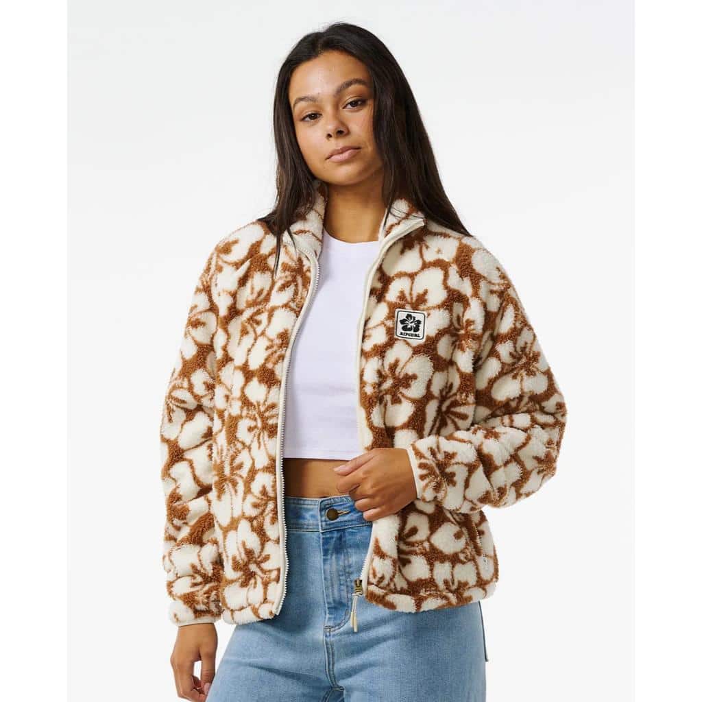 Hibiscus Heat Polar Fleece Zip Thru