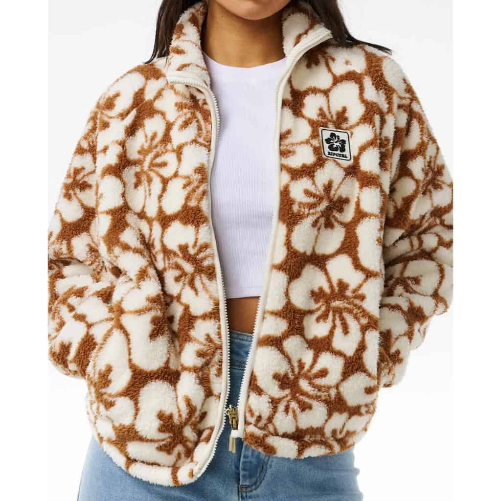 Hibiscus Heat Polar Fleece Zip Thru