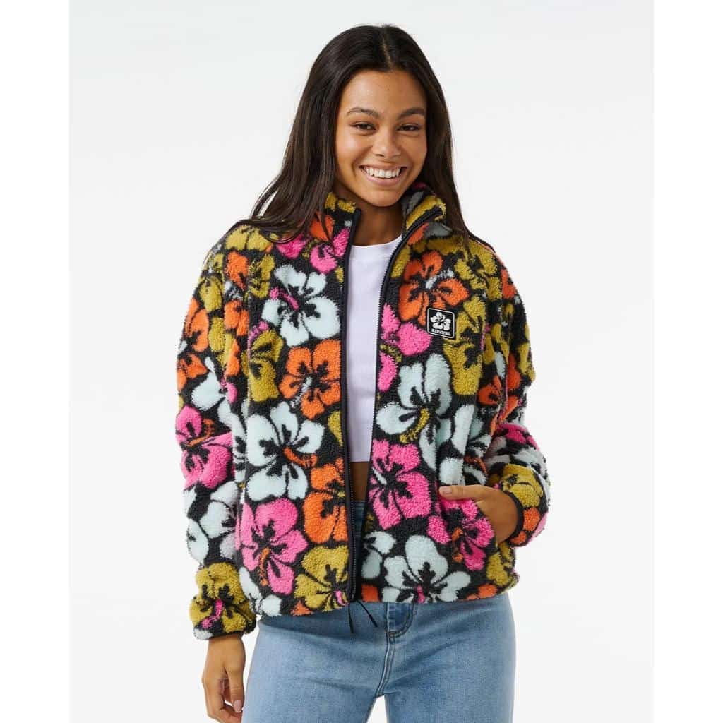 Hibiscus Heat Polar Fleece Zip Thru