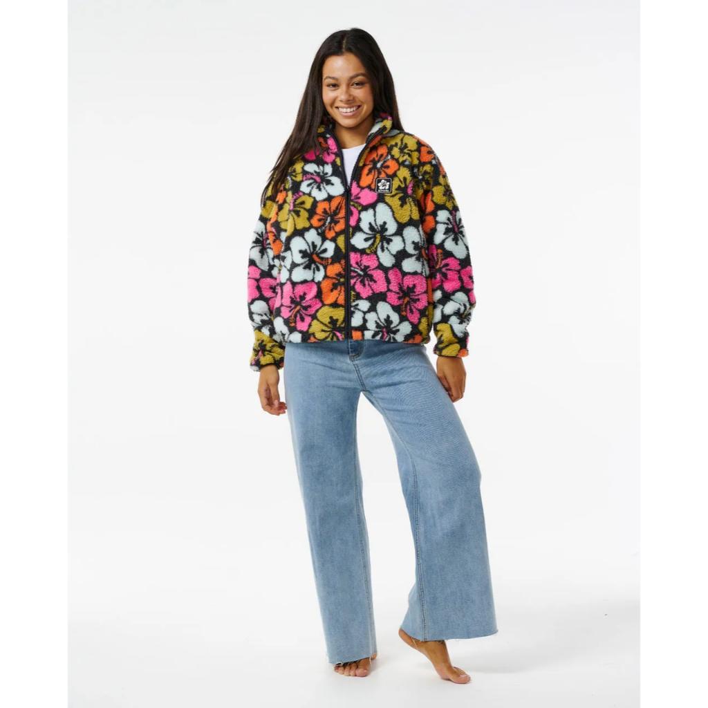 Hibiscus Heat Polar Fleece Zip Thru