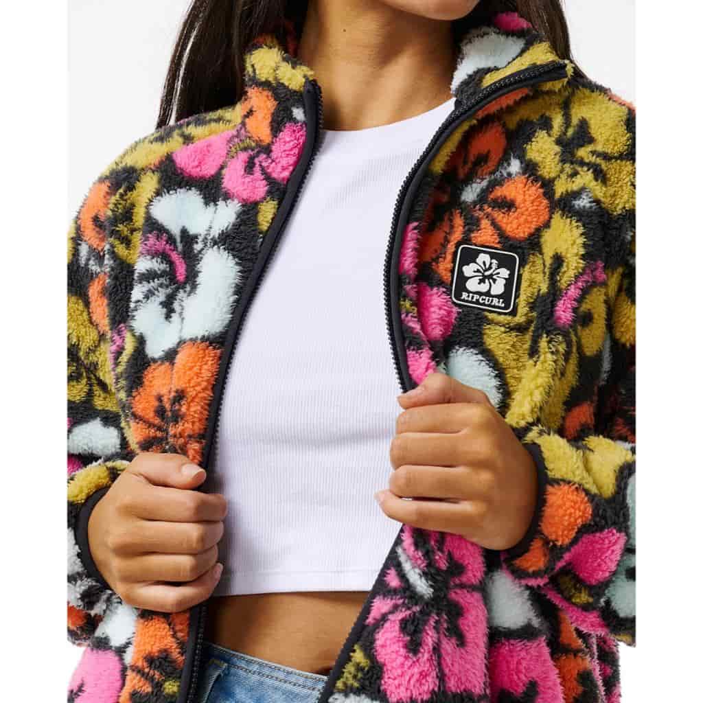 Hibiscus Heat Polar Fleece Zip Thru