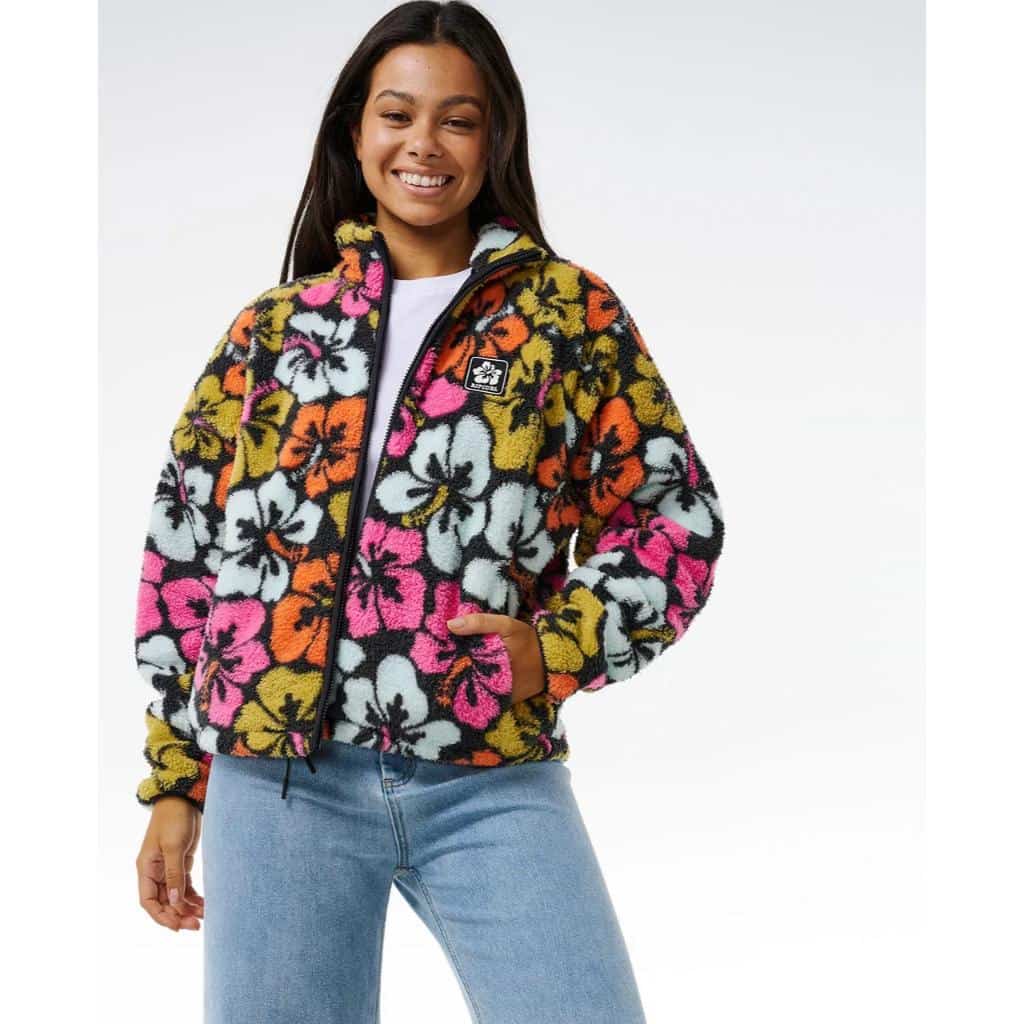 Hibiscus Heat Polar Fleece Zip Thru