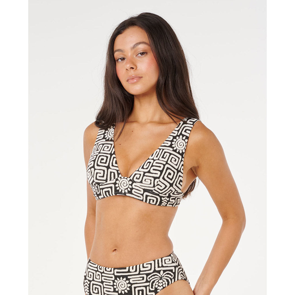 Sunset Jacquard Deep V Bikini Top