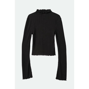 Novelty Ribbed Turtleneck Long Sleeve Shirt