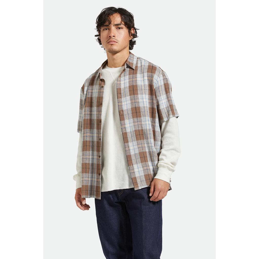 Cru Linen Blend Short Sleeve Relaxed Woven Shirt