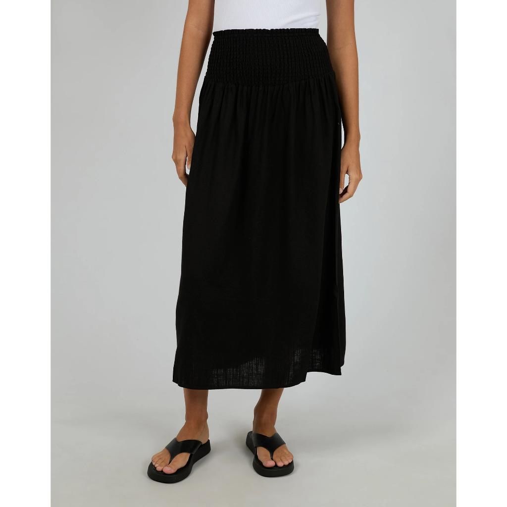 Luxe Linen Shirred Maxi Skirt