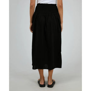 Luxe Linen Shirred Maxi Skirt