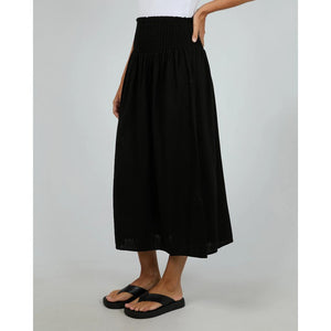 Luxe Linen Shirred Maxi Skirt