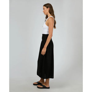 Luxe Linen Shirred Maxi Skirt