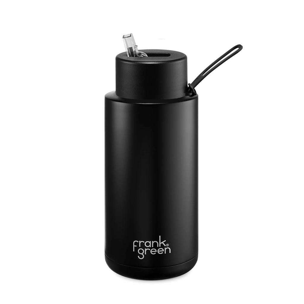 1L Ceramic Reusable Bottle with Straw Lid