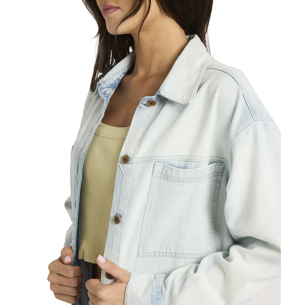 Jade Saltwashed Long Sleeve Woven Shirt