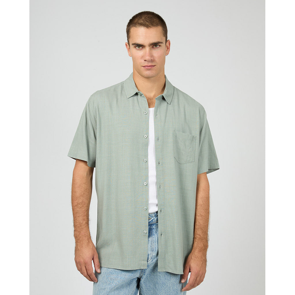 Textured Linen Short Sleeve Shirt