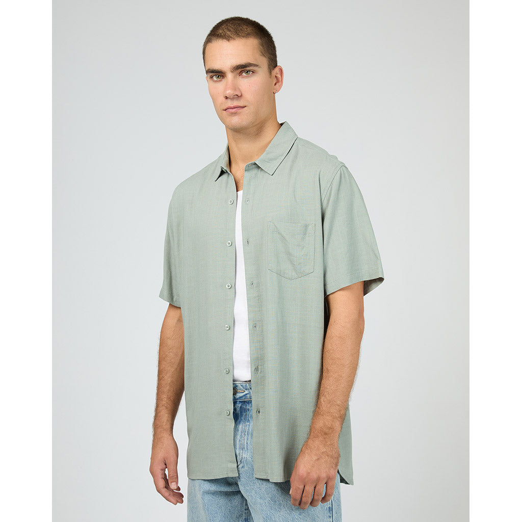 Textured Linen Short Sleeve Shirt