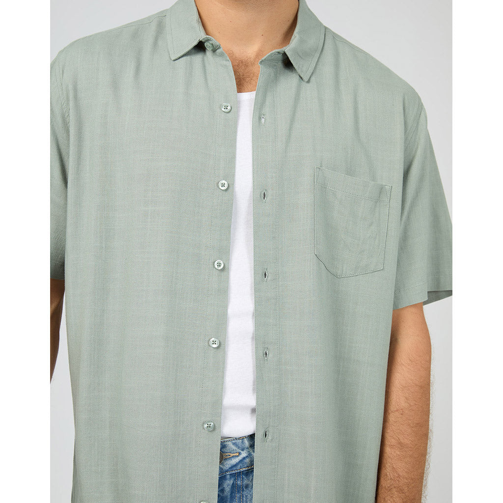 Textured Linen Short Sleeve Shirt