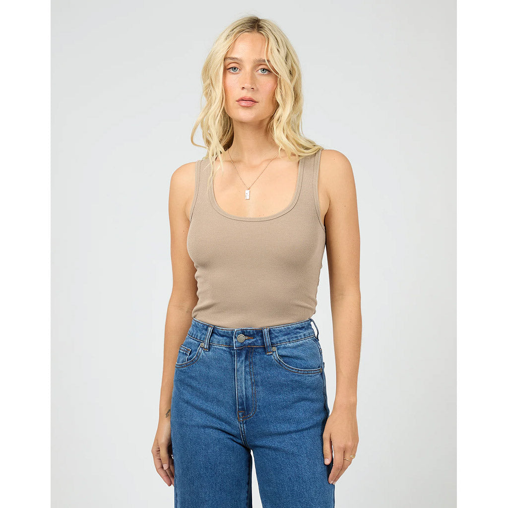 Washed Rib Scoop Neck Tank