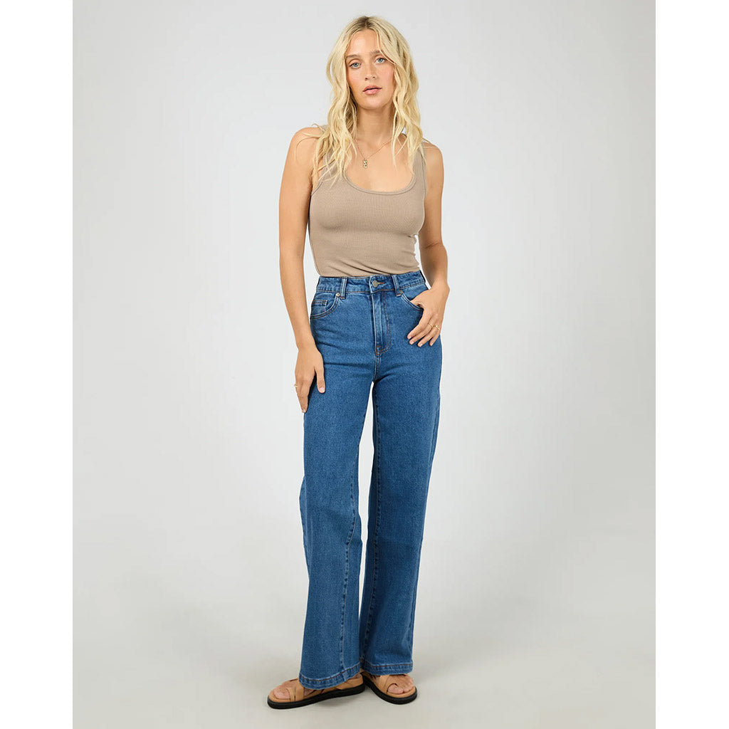 Washed Rib Scoop Neck Tank