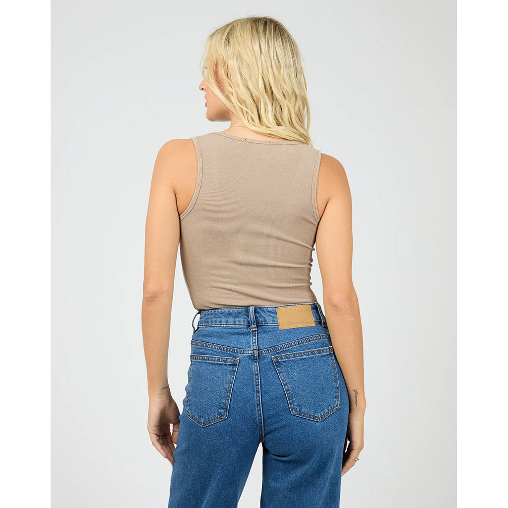 Washed Rib Scoop Neck Tank