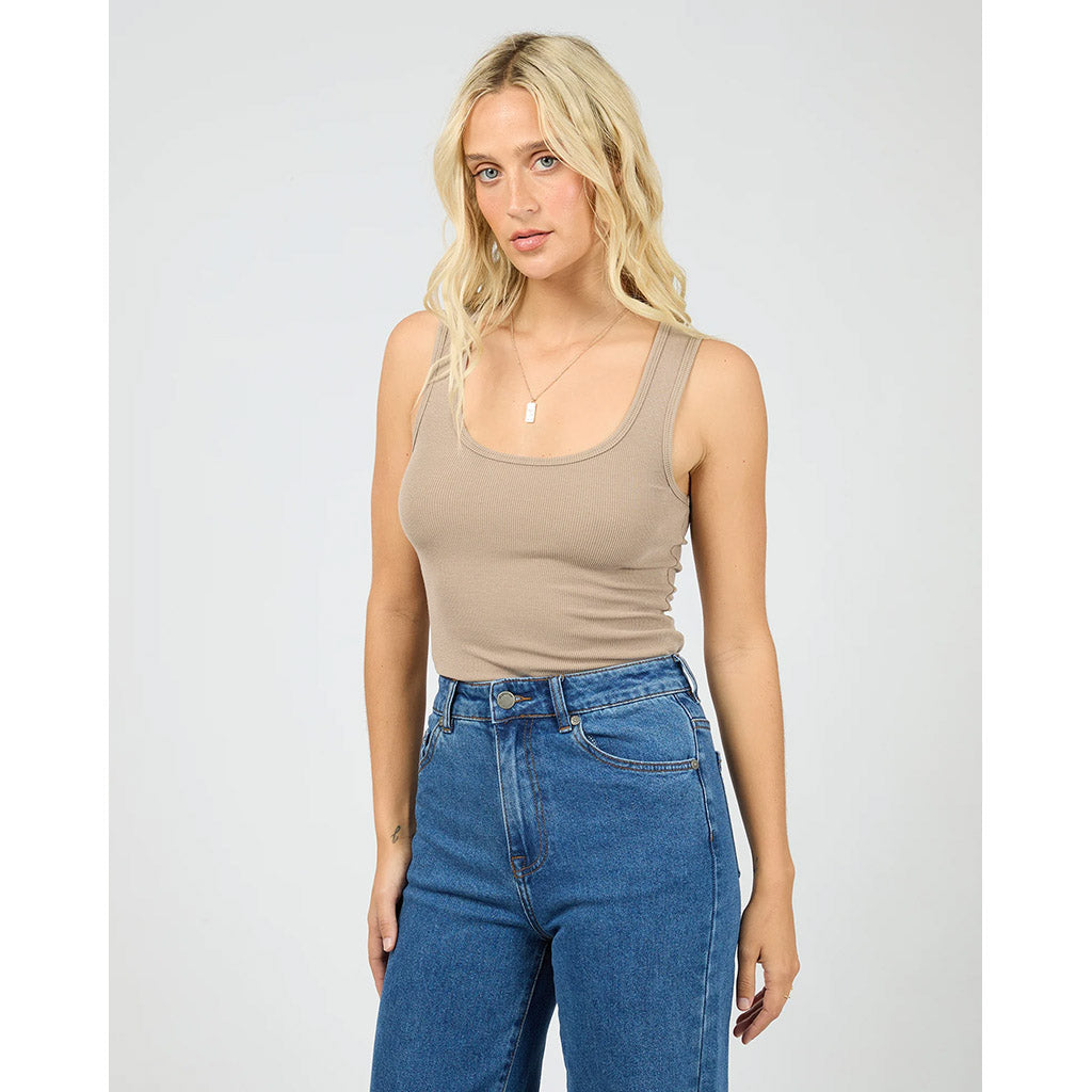 Washed Rib Scoop Neck Tank