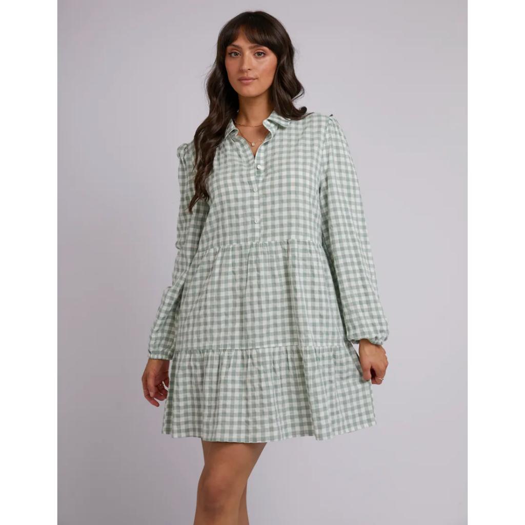 Frankie Check Long Sleeve Mini Dress