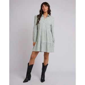 Frankie Check Long Sleeve Mini Dress