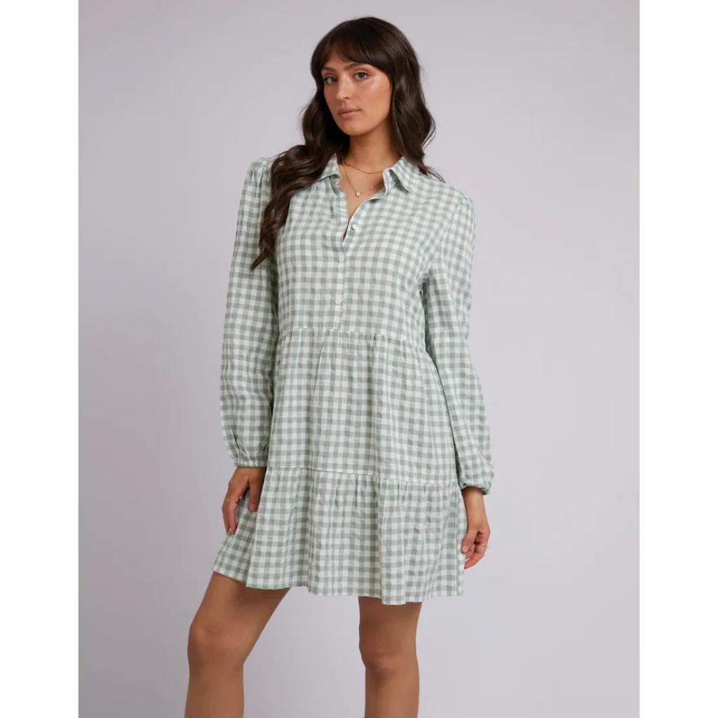 Frankie Check Long Sleeve Mini Dress