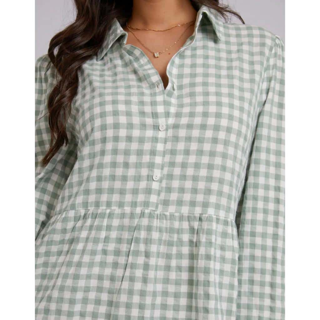 Frankie Check Long Sleeve Mini Dress