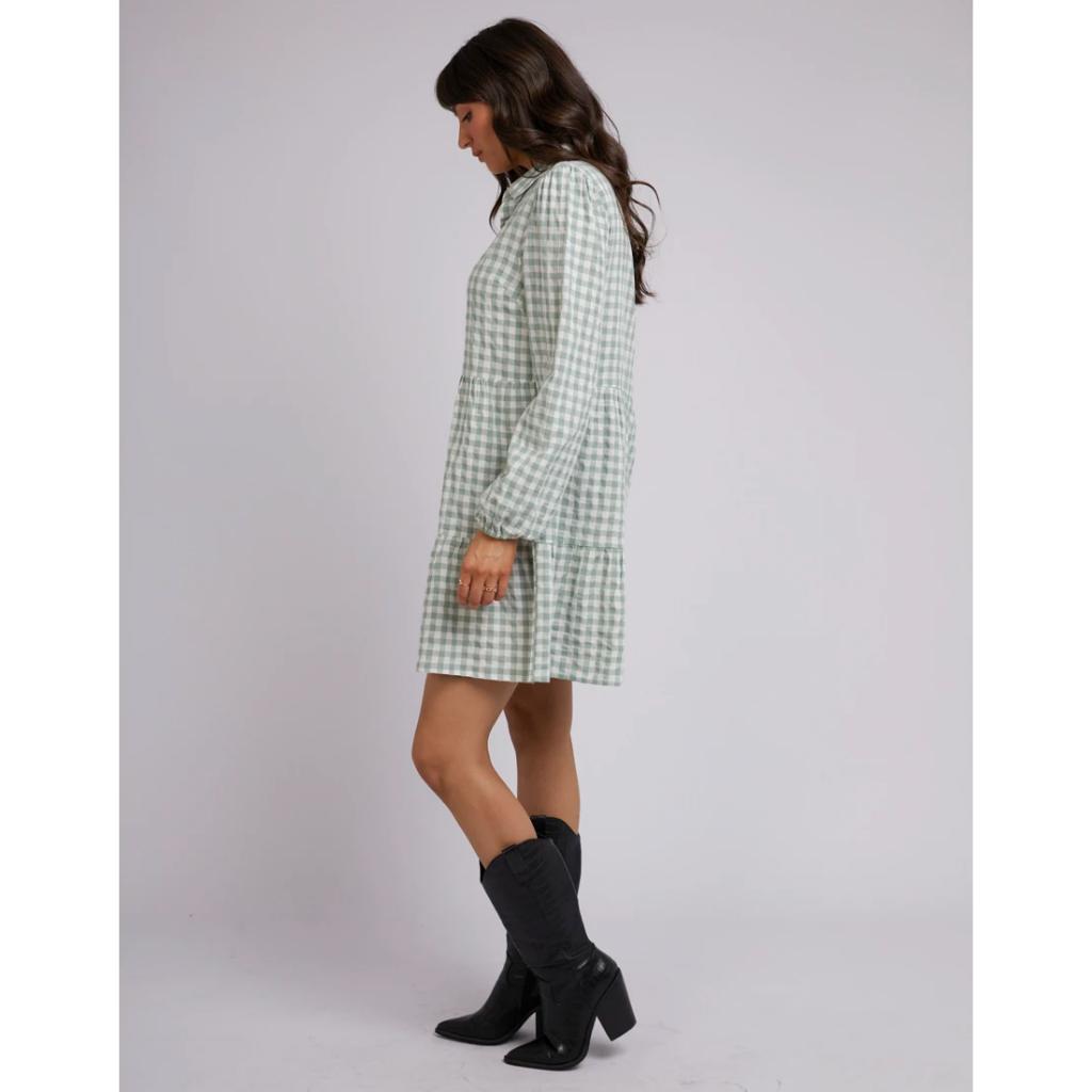 Frankie Check Long Sleeve Mini Dress