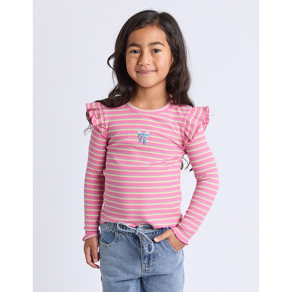 Maya Frill Longsleeve Rib Tee