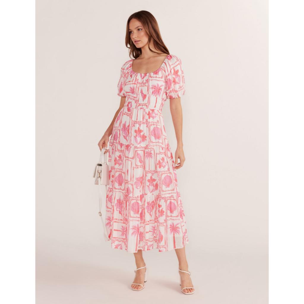 Bria Puff Sleeve Midi Dress