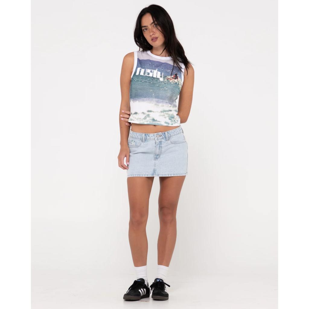 Mavericks Low Rise Denim Mini Skirt