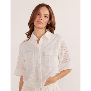 Frida Broderie Crop Shirt