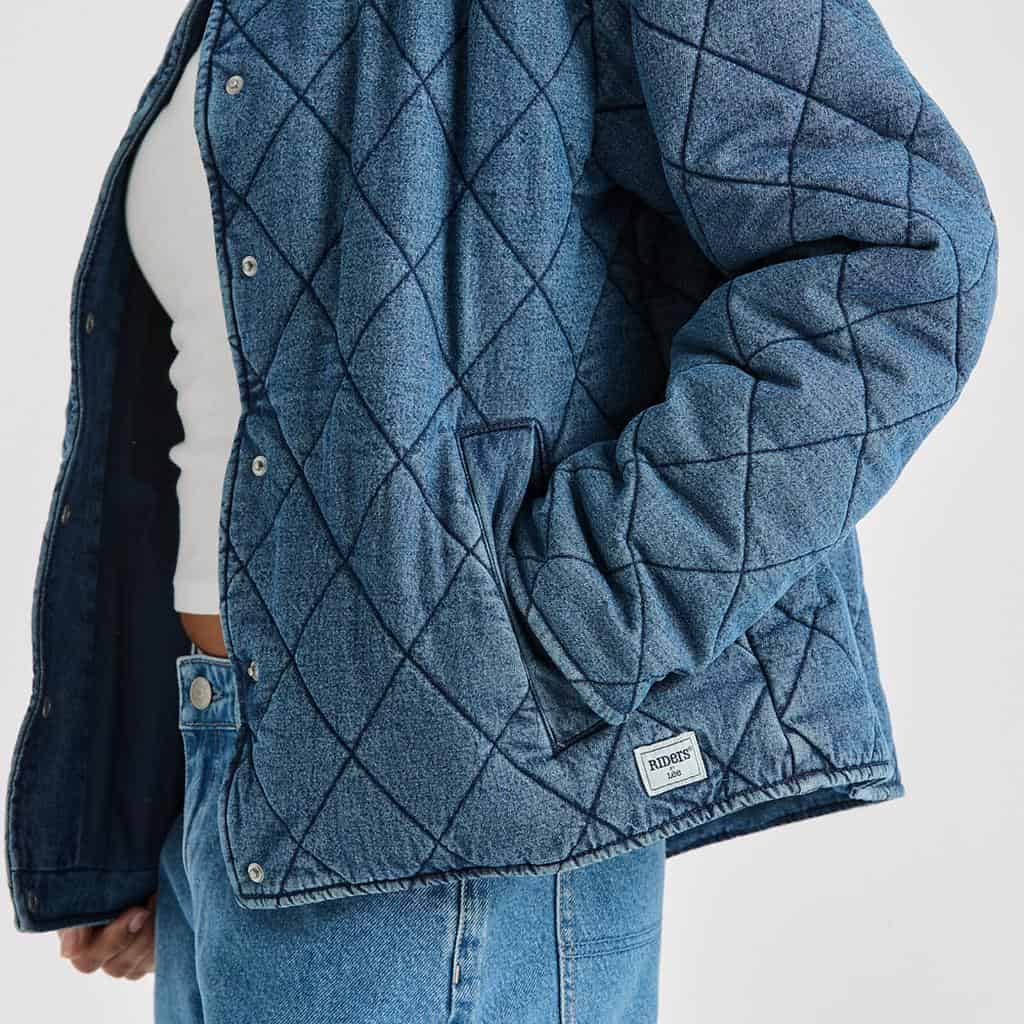 Denim Quilted Bomber
