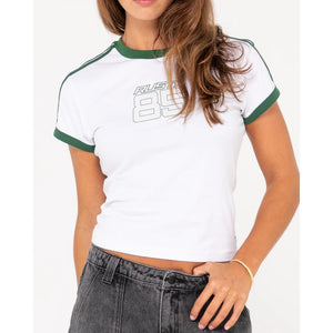 85 Grad Short Sleeve Skimmer Ringer Tee