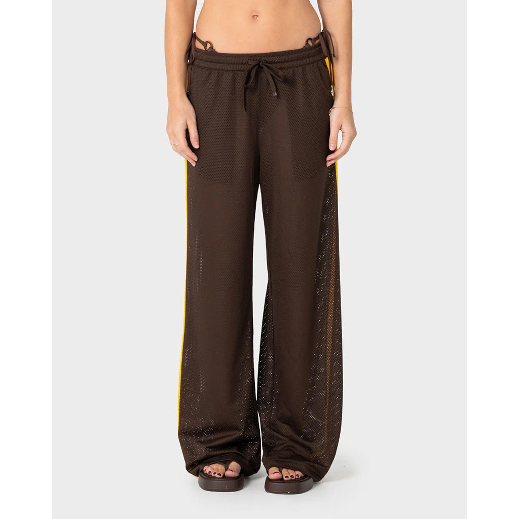 Rag Stripe Wide Leg Mesh Pant