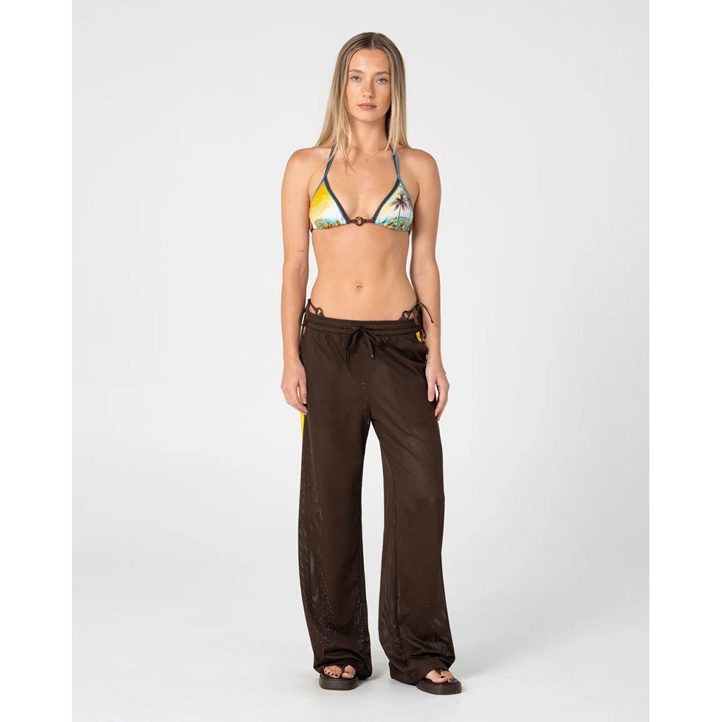 Rag Stripe Wide Leg Mesh Pant