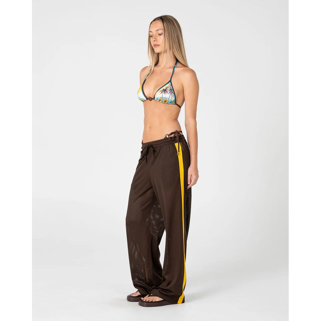 Rag Stripe Wide Leg Mesh Pant
