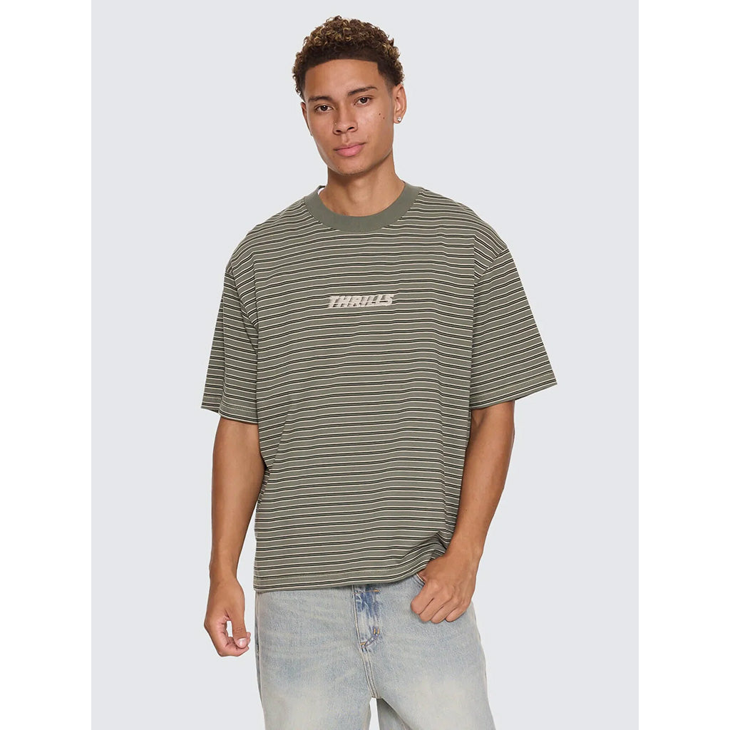 Built To Last Stripe Oversize Box Crop Tee