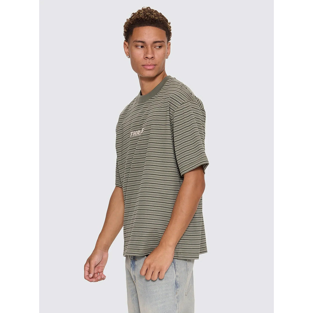 Built To Last Stripe Oversize Box Crop Tee