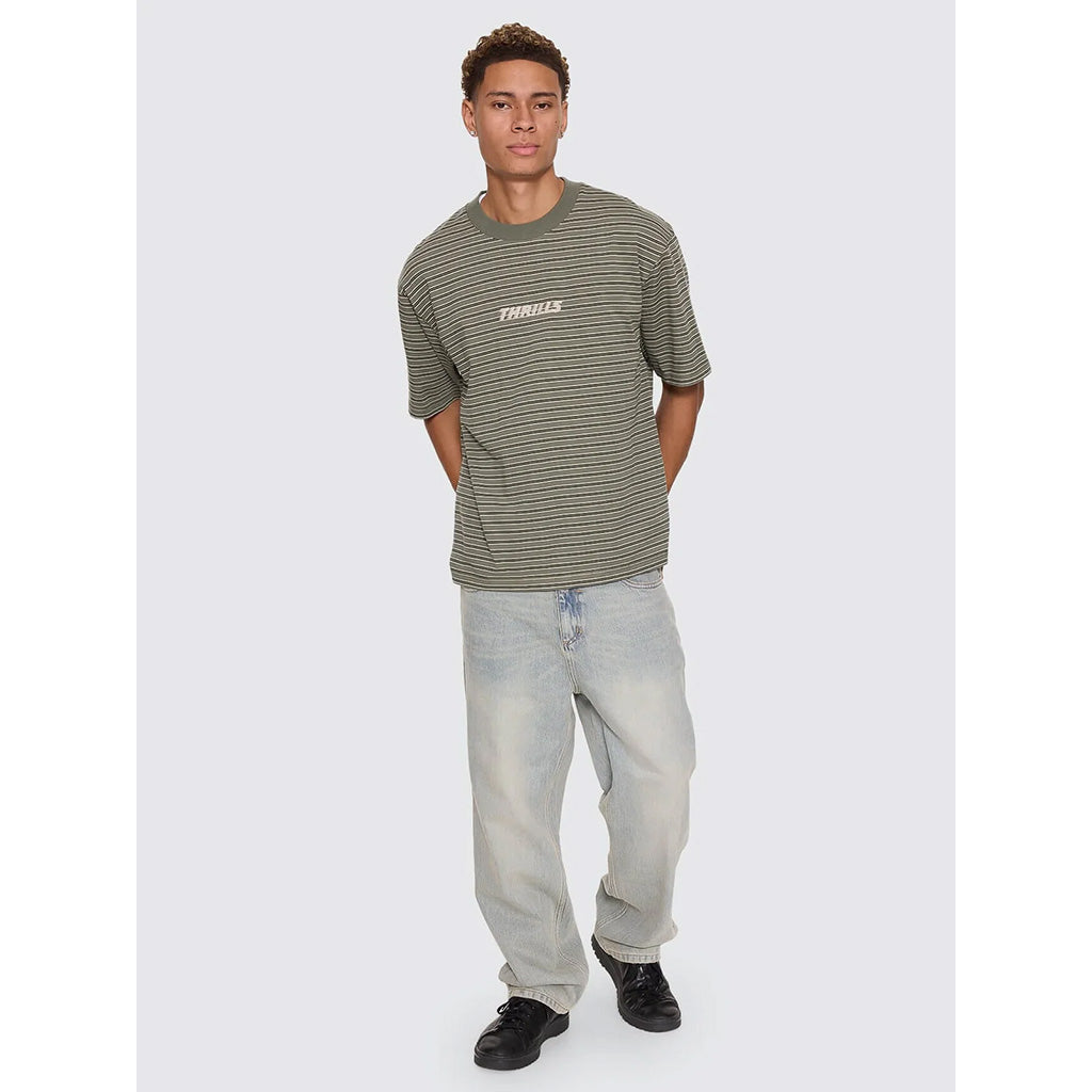 Built To Last Stripe Oversize Box Crop Tee