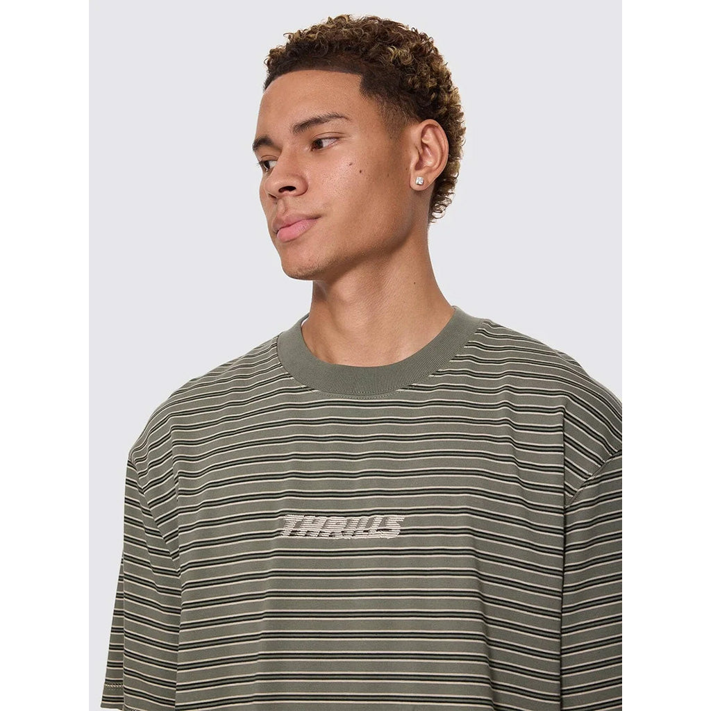 Built To Last Stripe Oversize Box Crop Tee