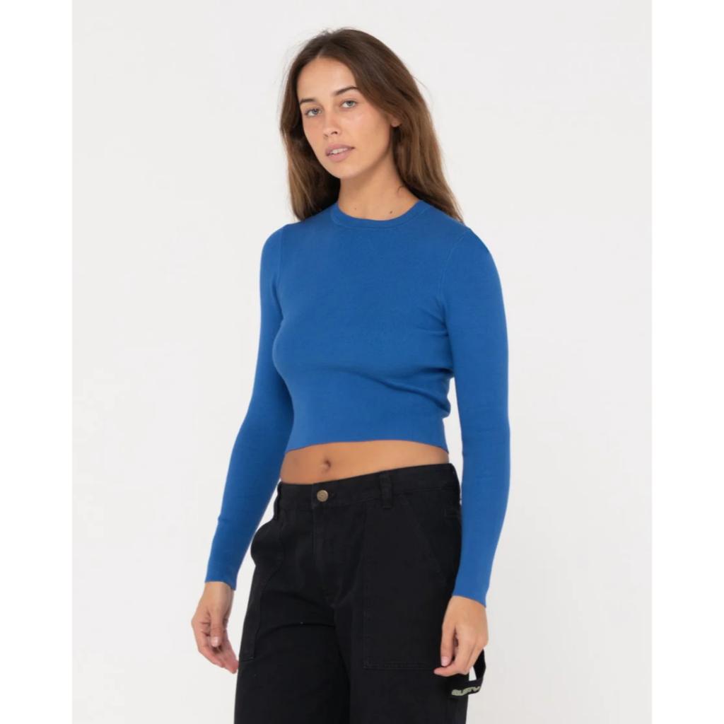 Amelia Cropped Long Sleeve Knit Top