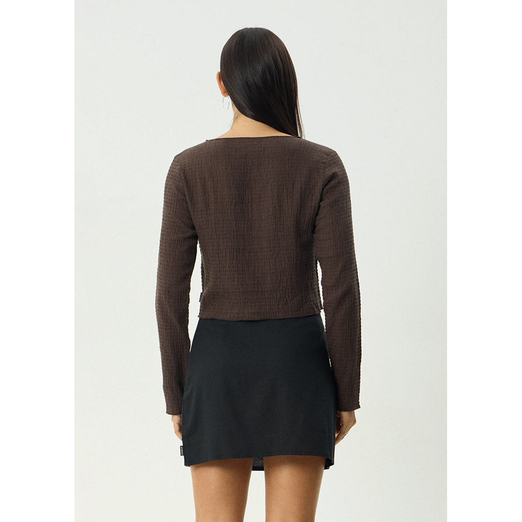 Focus - Seersucker Long Sleeve Top