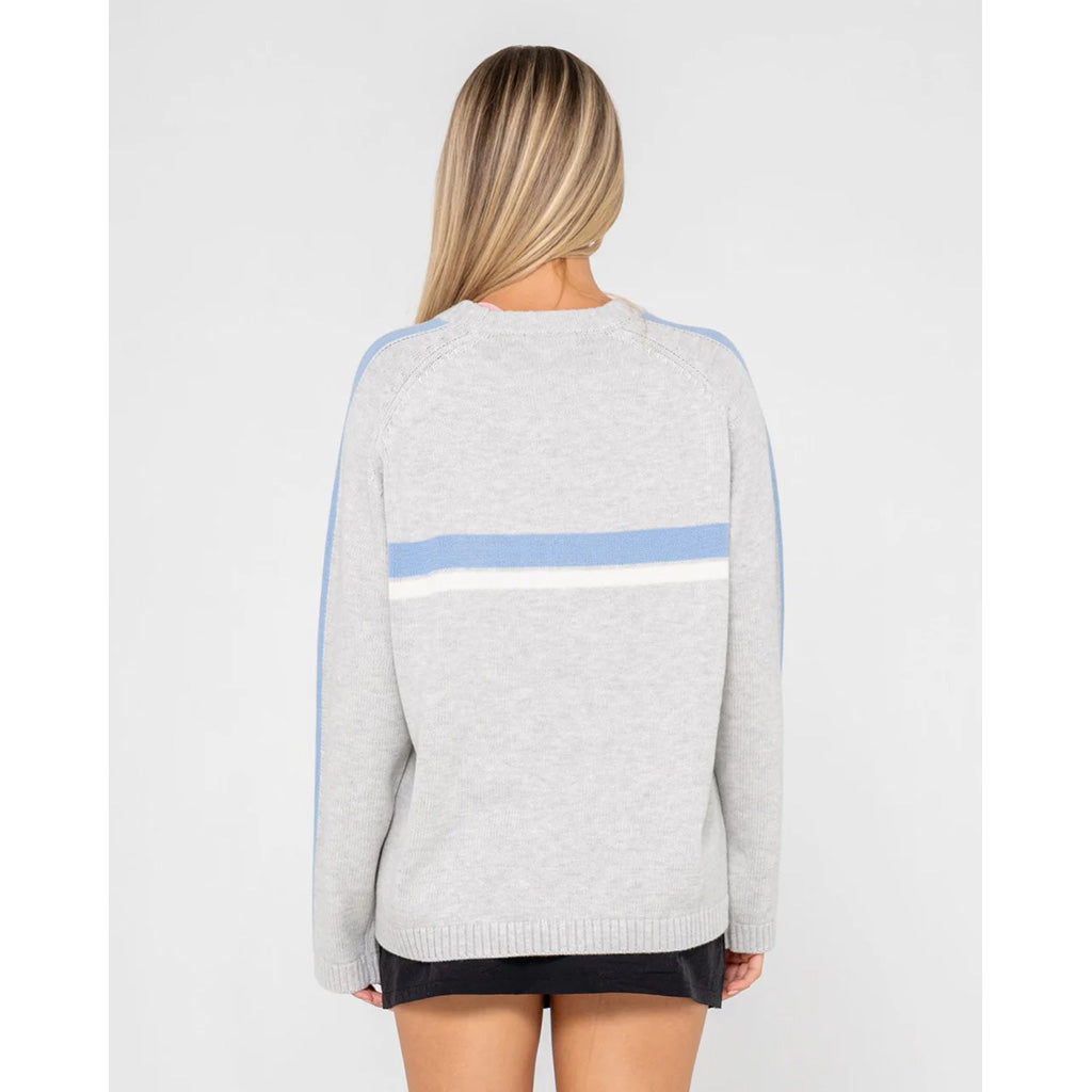 White Lines Long Sleeve Crewneck Knit