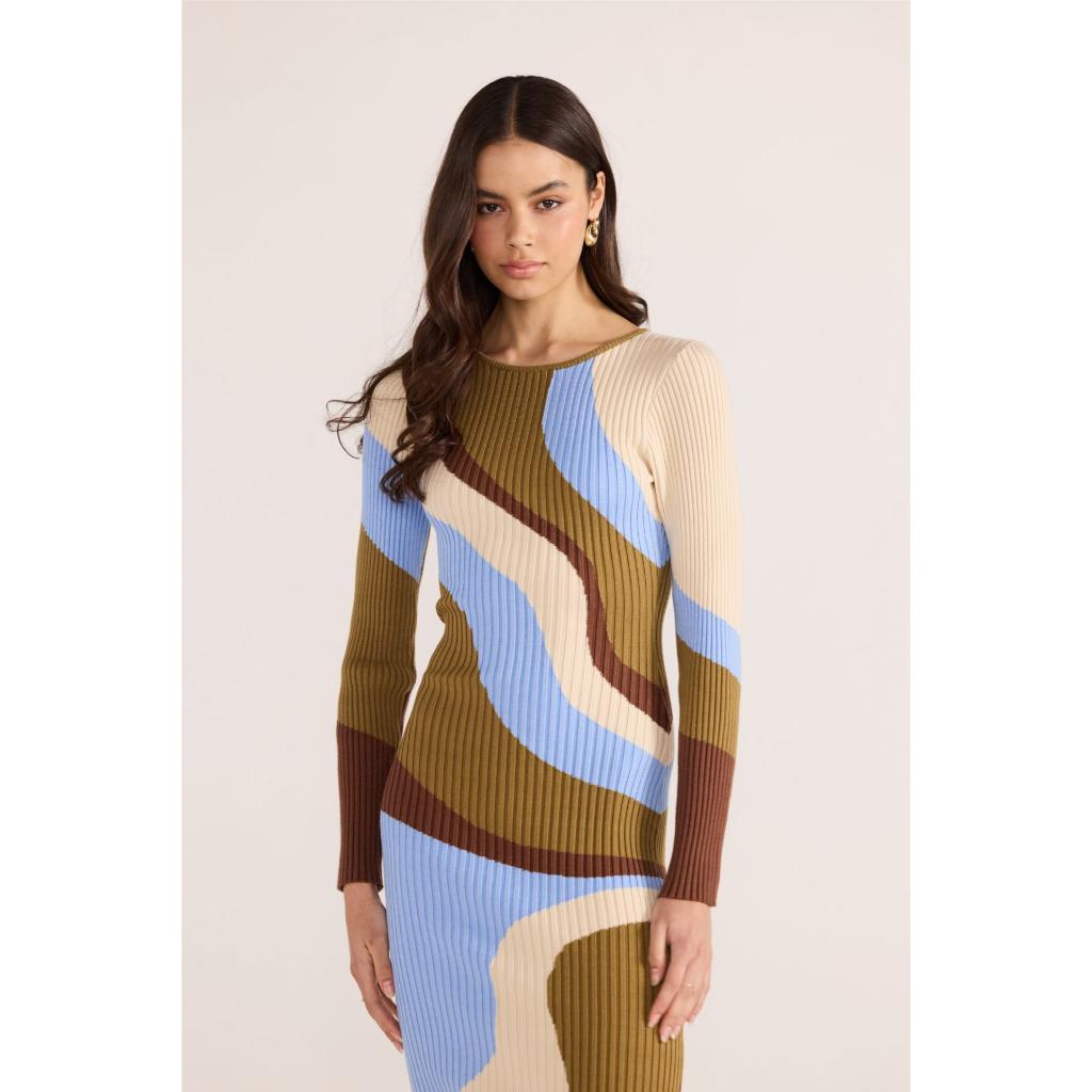 Hanna Intarsia Knit Midi Dress