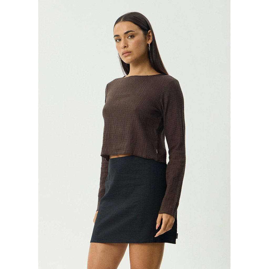 Focus - Seersucker Long Sleeve Top