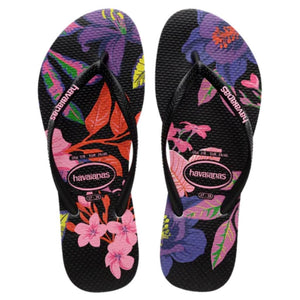 Slim Floral Neon Thongs